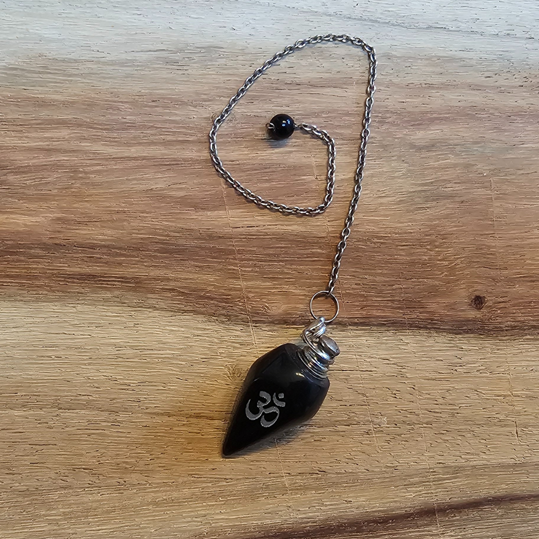 Pendel gepolijst zwart agaat OHM