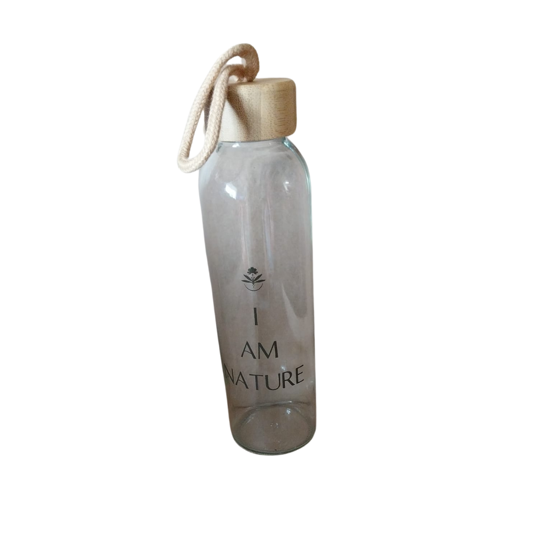 I am Nature waterfles met bamboedop
