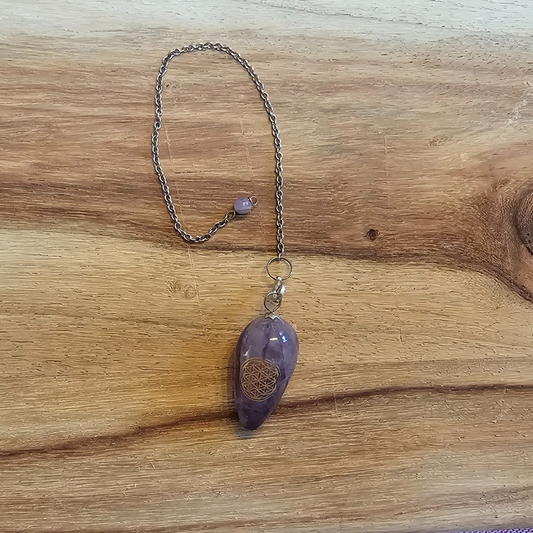 Amethist pendel - Bloem des levens